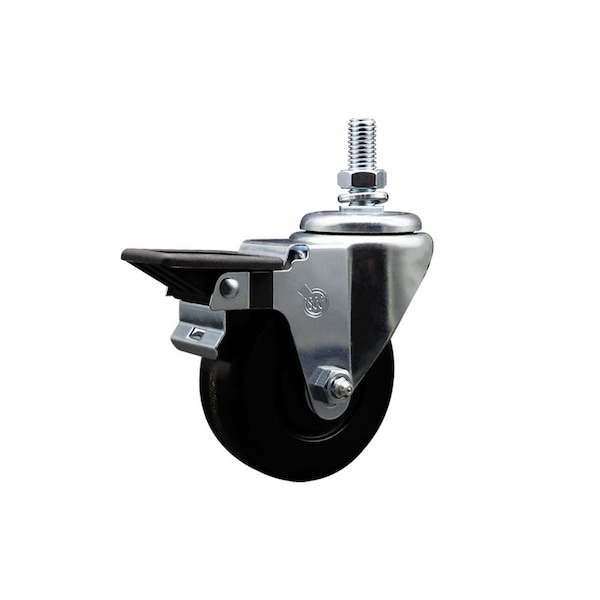 35 Inch Phenolic 12 Inch Threaded Stem Caster with Brake